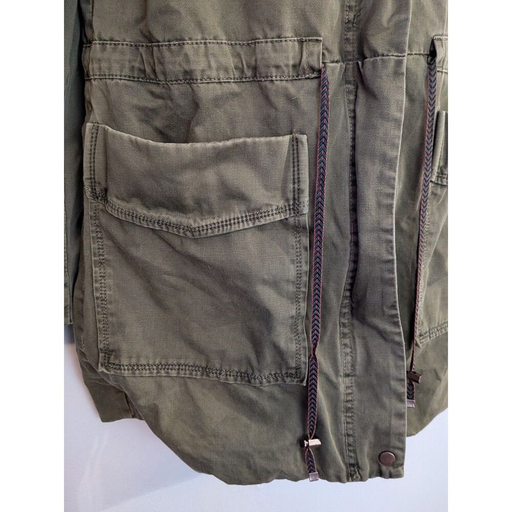ZARA Trafaluc Military Jacket Women Olive Green Utility Windbreaker No Hood - Picture 7 of 12